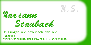 mariann staubach business card